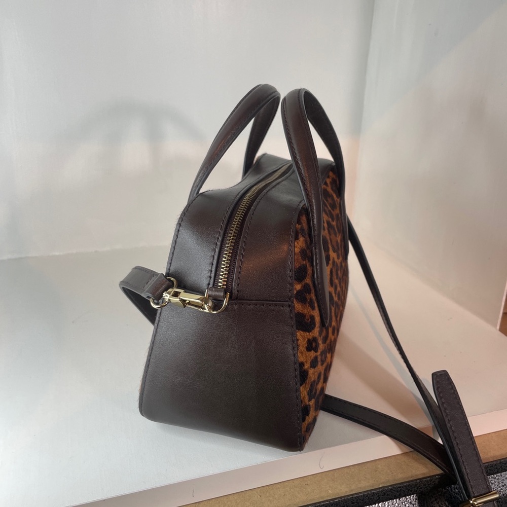 Madewell Leopard Print Calf-Hair Top-Handle Crossbody Bag - Brown/Black - Picture 6 of 9